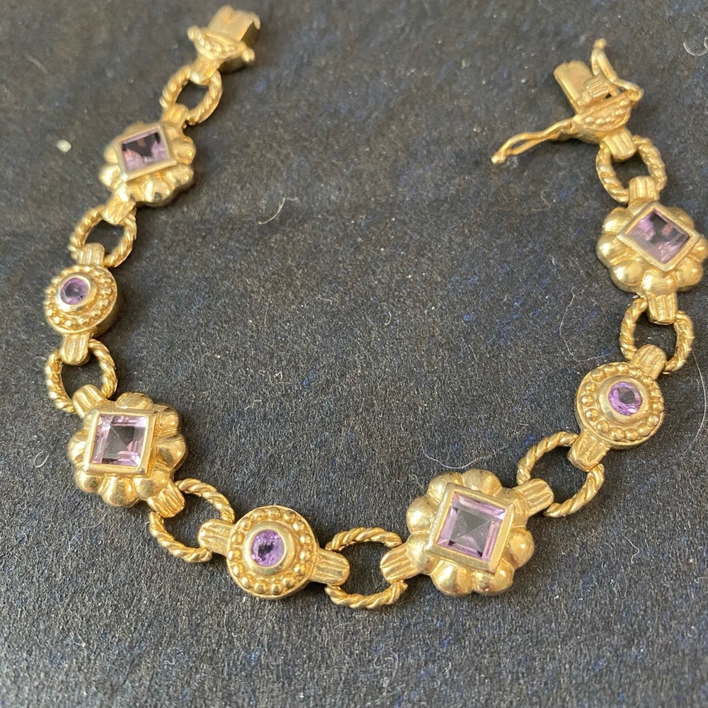 FAS Sterling (gold over) Amethyst Bracelet